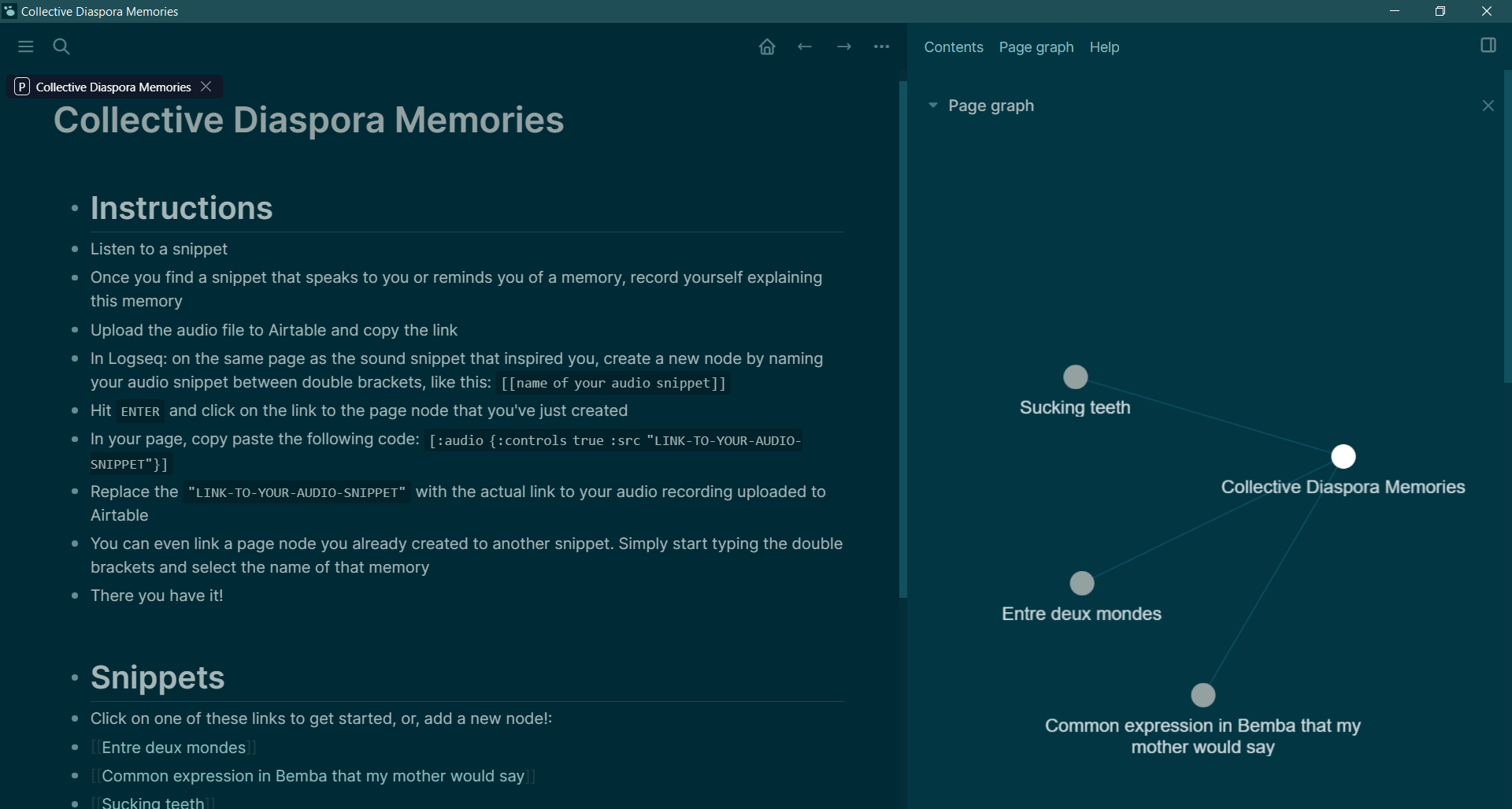 Screenshot of Logseq Prototype