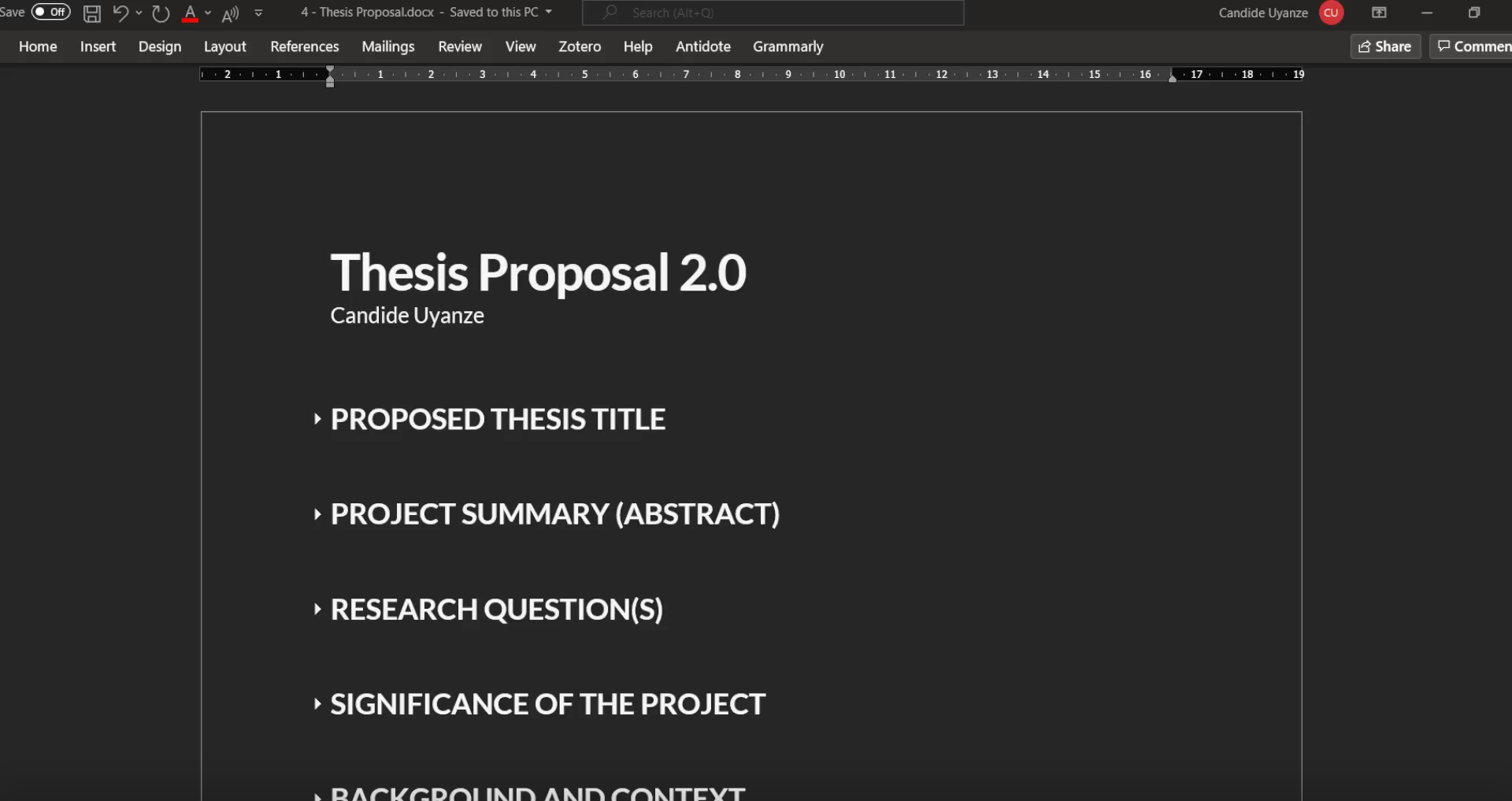 Thesis Proposal 2.0 Word Document